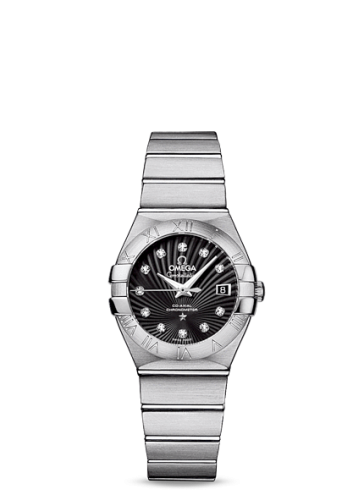 Omega Constellation Co-Axial 27 Brushed Stainless Steel / Black Supernova